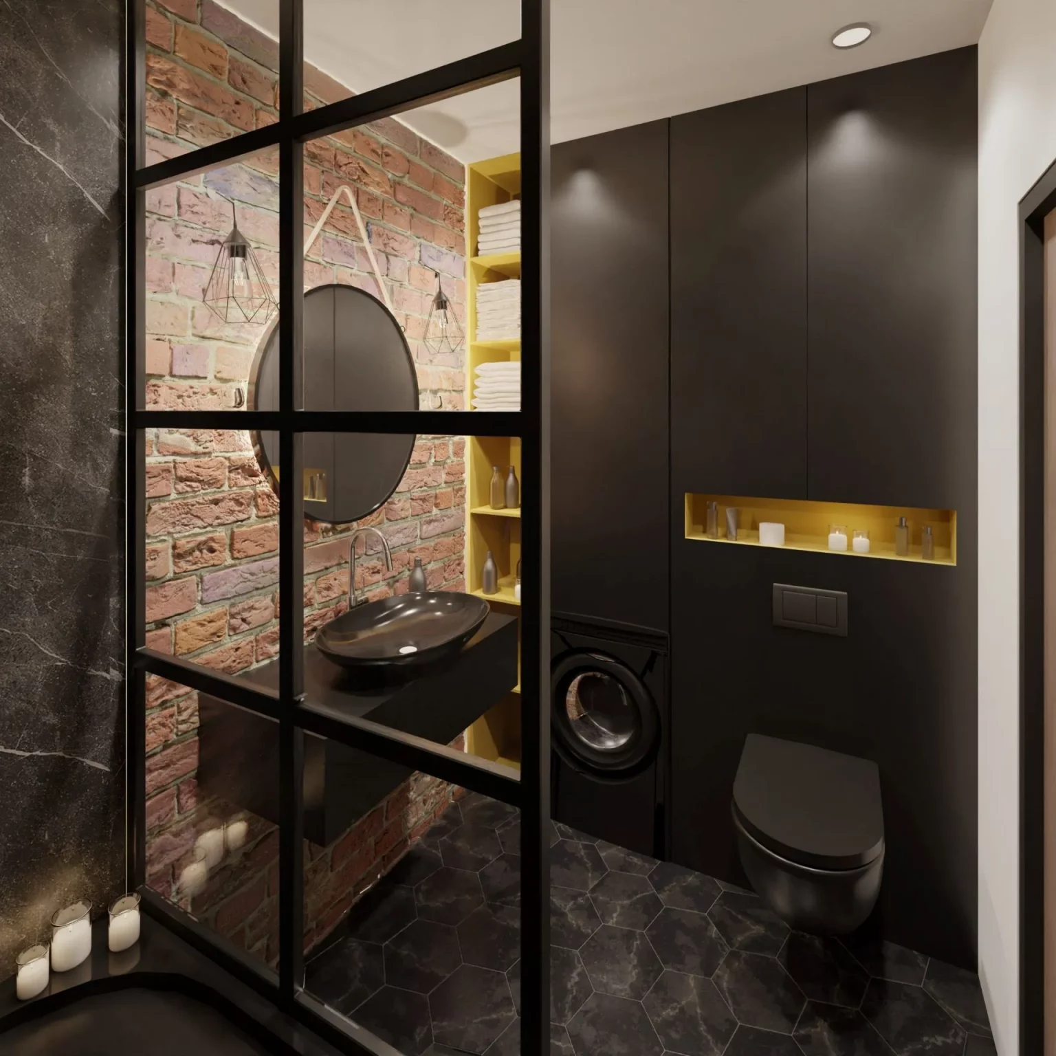 Łazienka w stylu LOFT, łazienka loftowa